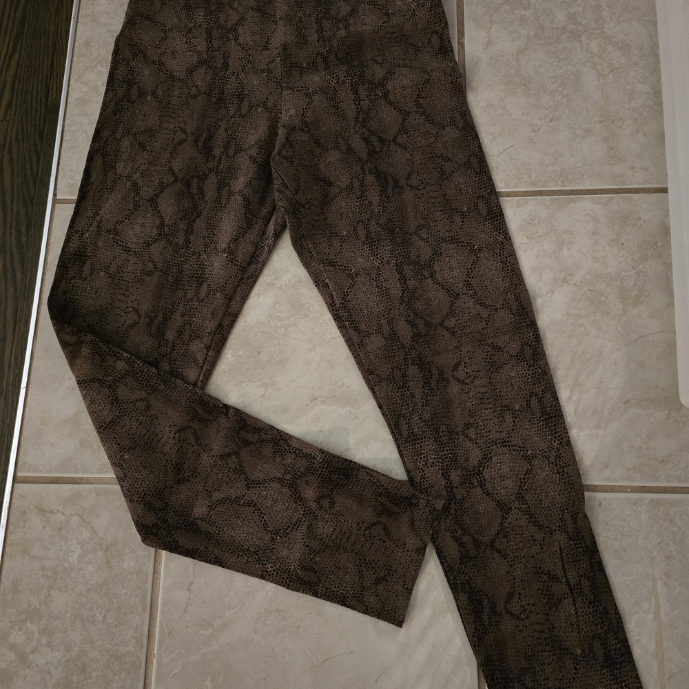 Brown Snake Print Leggings